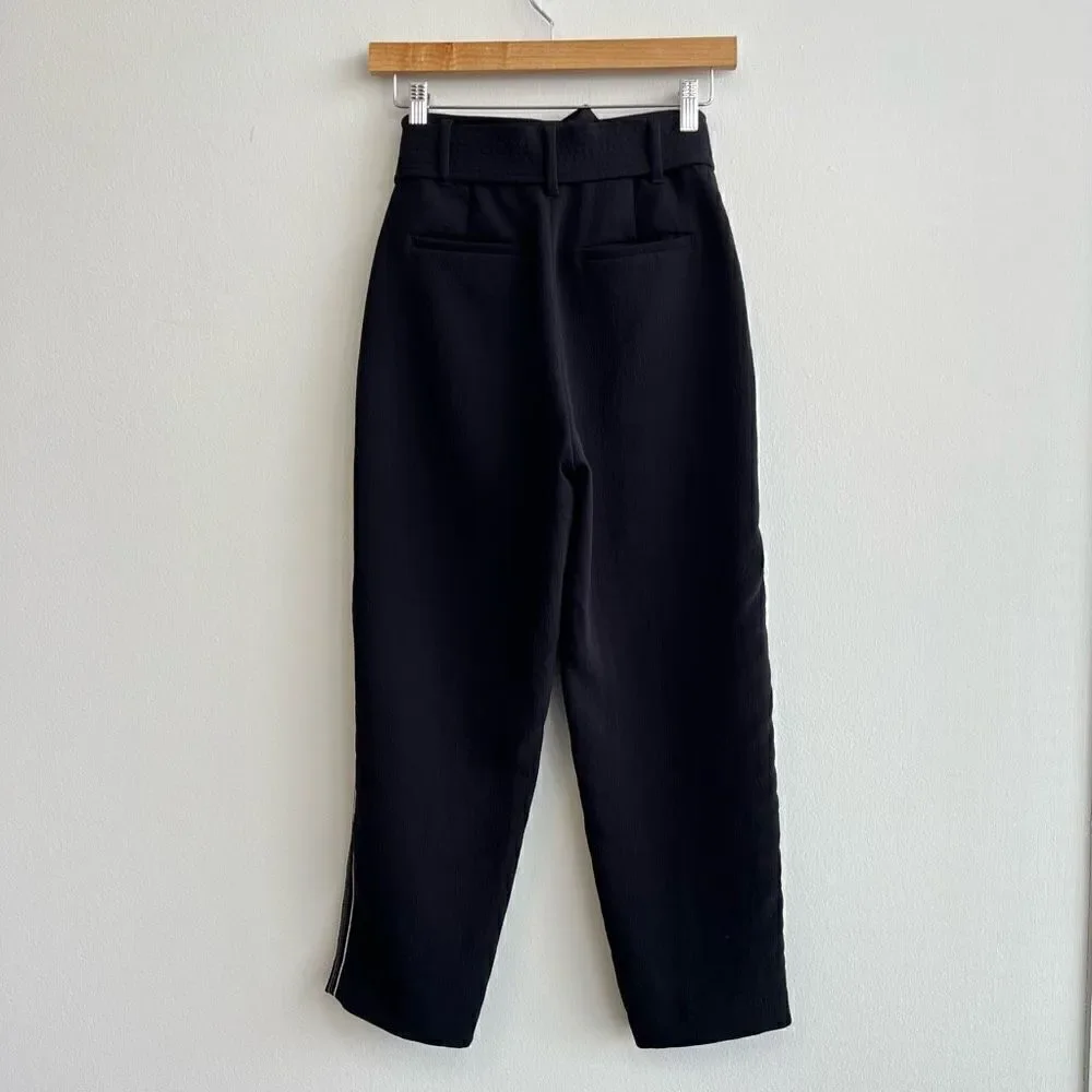 Aritzia Wilfred Tie-Front Black High Rise Ankle Pants Trousers Women’s Size 2
